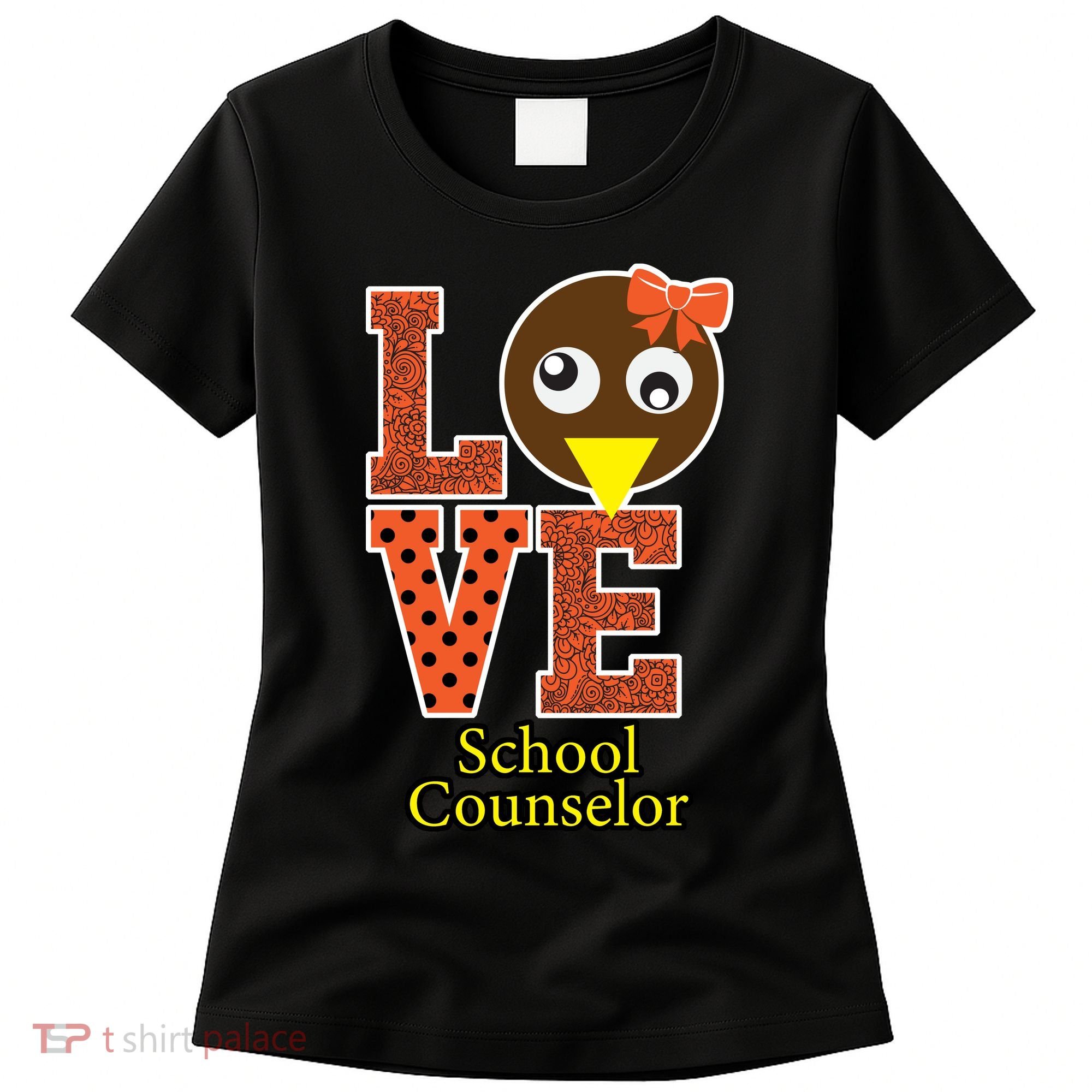 I Love School Counselor Turkeys Thanksgiving Women's T-Shirt