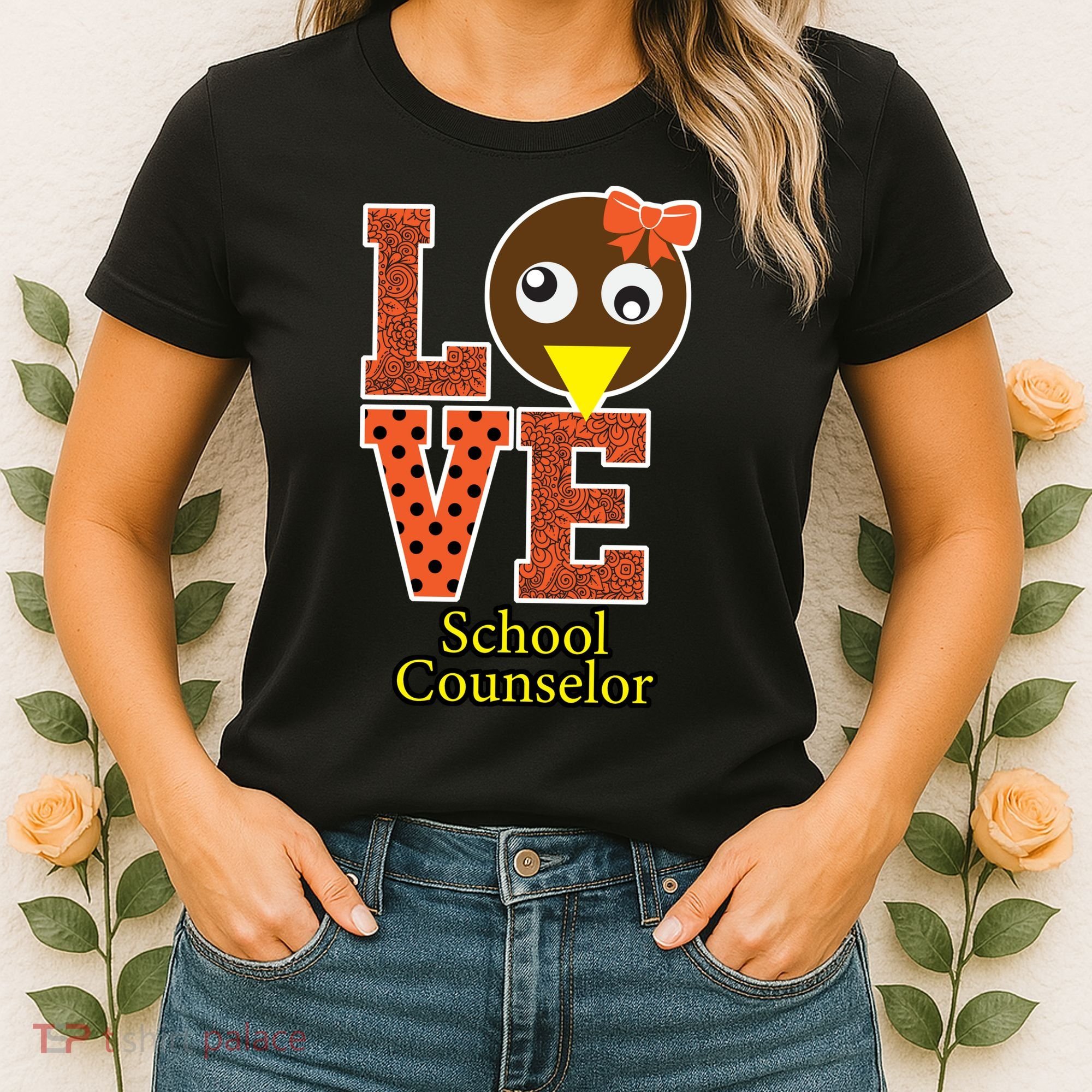 I Love School Counselor Turkeys Thanksgiving Women's T-Shirt