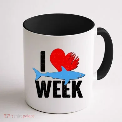 I Love Shark Week Coffee Mug back