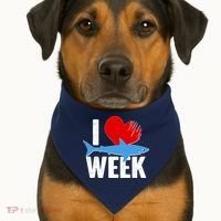I Love Shark Week USA-Made Doggie Bandana thumb 1