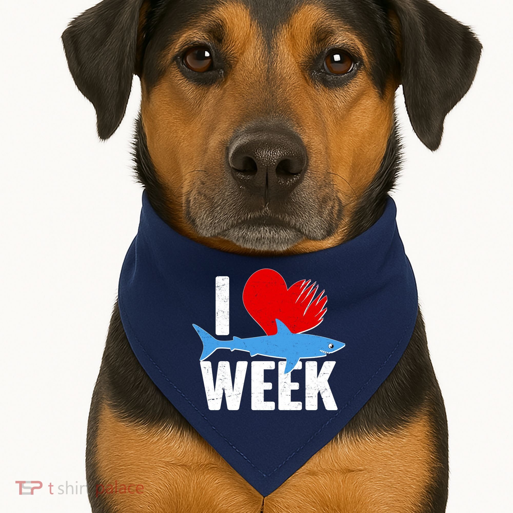 I Love Shark Week USA-Made Doggie Bandana