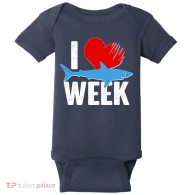 I Love Shark Week Baby Bodysuit