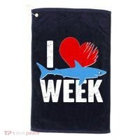 I Love Shark Week Golf Towel thumb 0