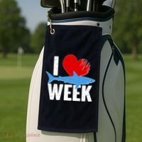I Love Shark Week Golf Towel thumb 2