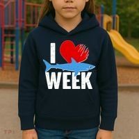 I Love Shark Week Kids Hoodie thumb 3