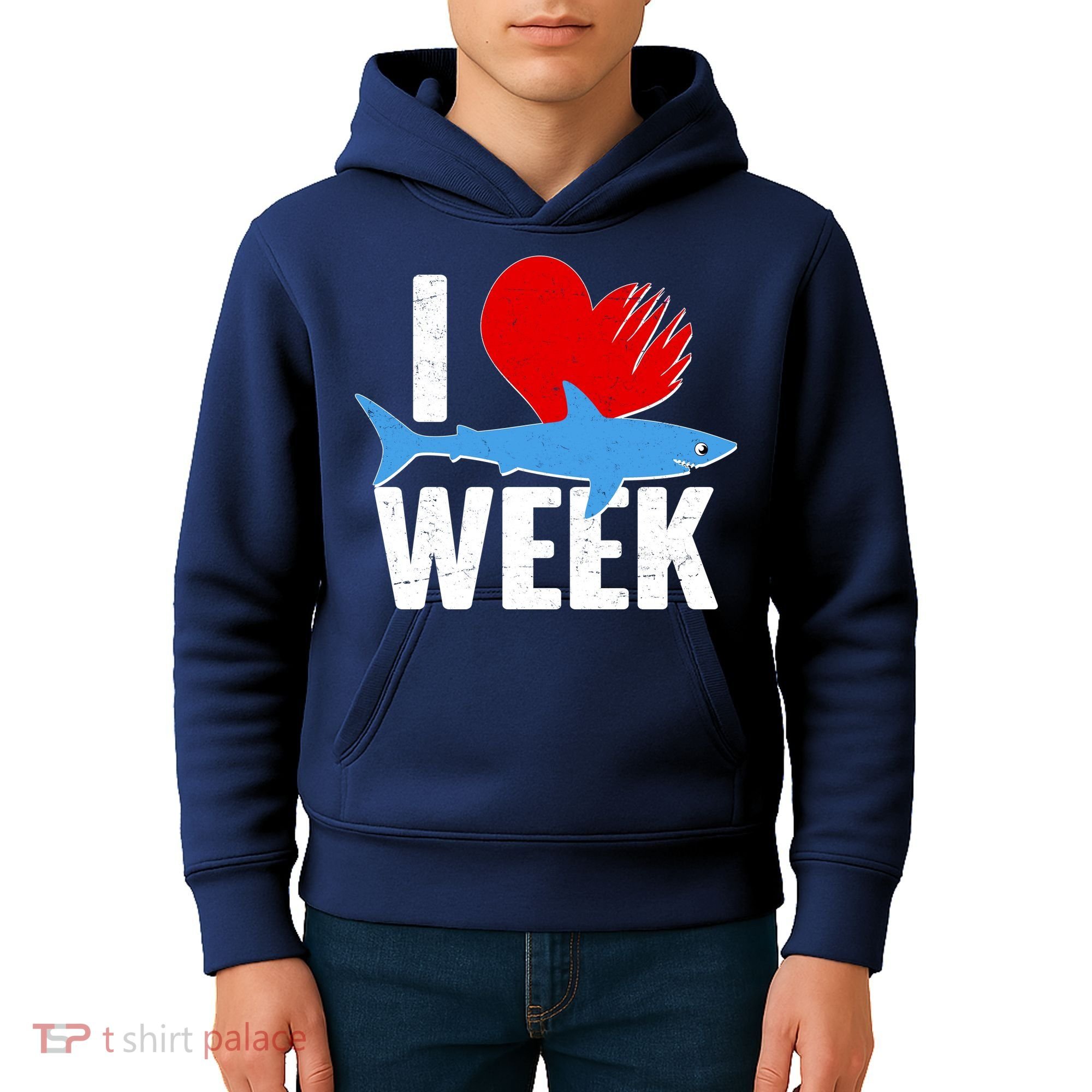I Love Shark Week Kids Hoodie