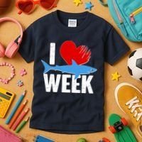 I Love Shark Week Kids T-Shirt thumb 3