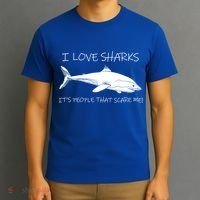 I Love Sharks It's People That Scare Me T-Shirt thumb 3