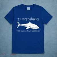 I Love Sharks It's People That Scare Me T-Shirt thumb 5