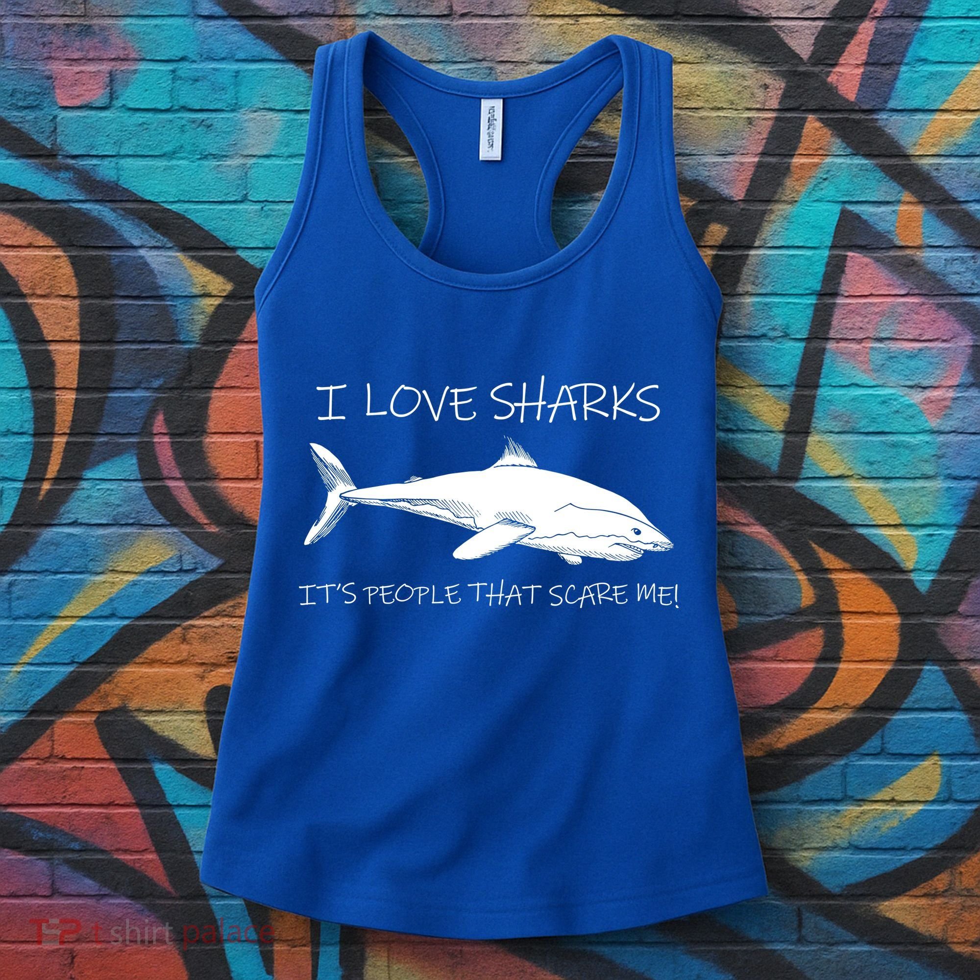 I Love Sharks It's People That Scare Me Women's Tank Top