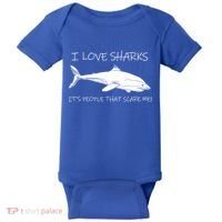 I Love Sharks It's People That Scare Me Baby Bodysuit thumb 0