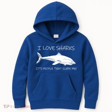I Love Sharks It's People That Scare Me Kids Hoodie