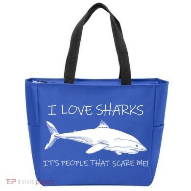 I Love Sharks It's People That Scare Me Tote Bag