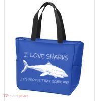 I Love Sharks It's People That Scare Me Tote Bag thumb 3