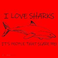 I Love Sharks It's People That Scare Me Santa Hat thumb 1
