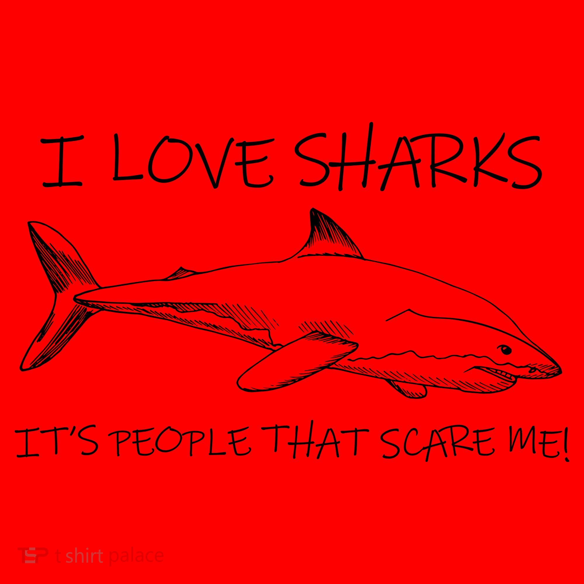 I Love Sharks It's People That Scare Me Santa Hat