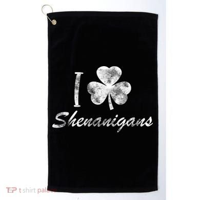 I Love Shenanigans Vintage St Patricks Day Golf Towel