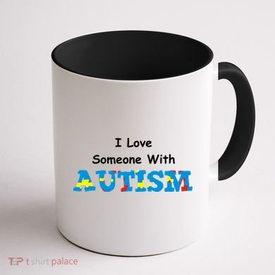 I Love Someone with Autism Coffee Mug back