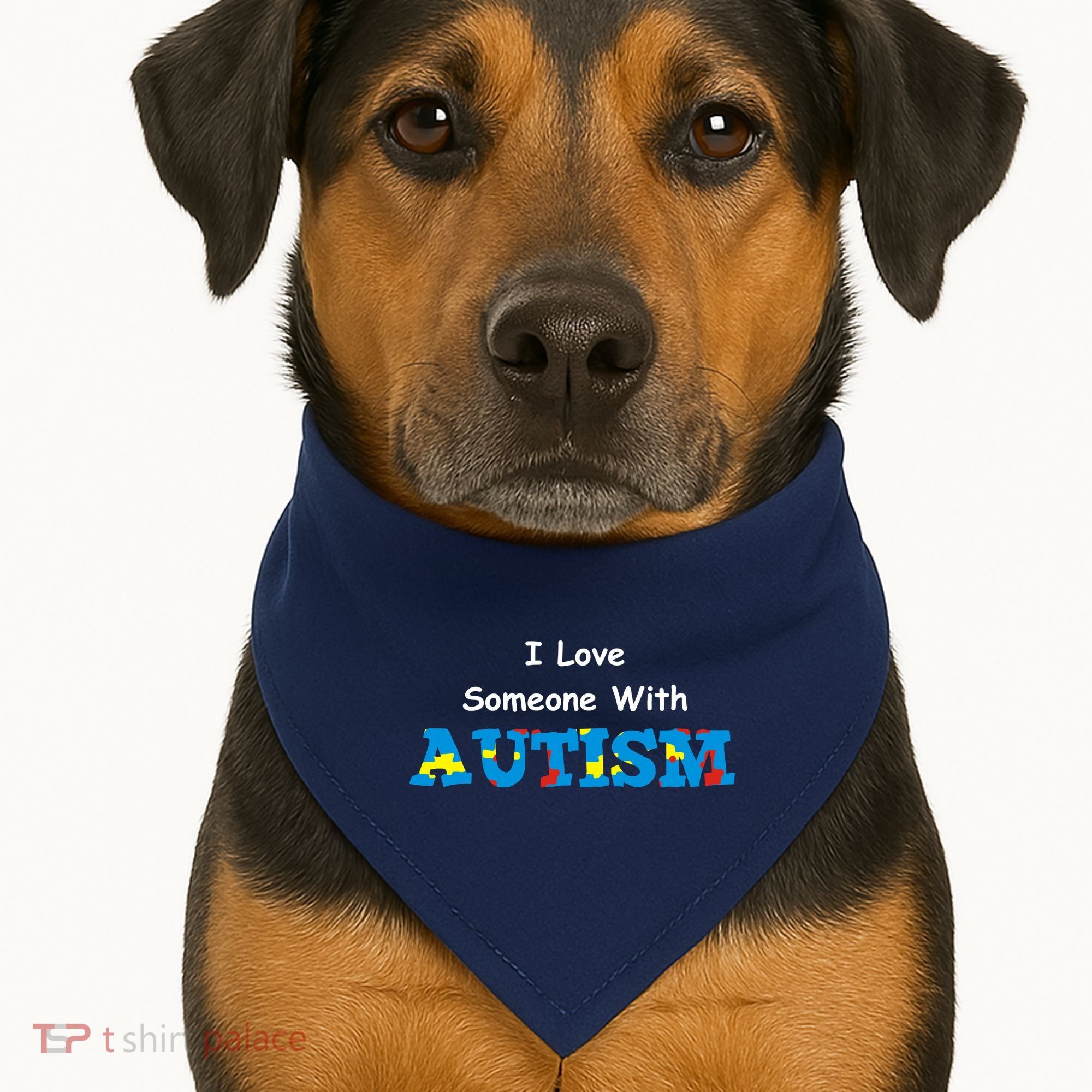 I Love Someone with Autism USA-Made Doggie Bandana