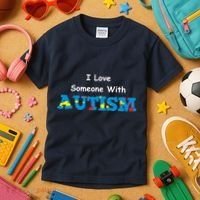 I Love Someone with Autism Kids T-Shirt thumb 3