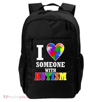 I Love Someone With Autism Puzzle Piece Heart Backpack