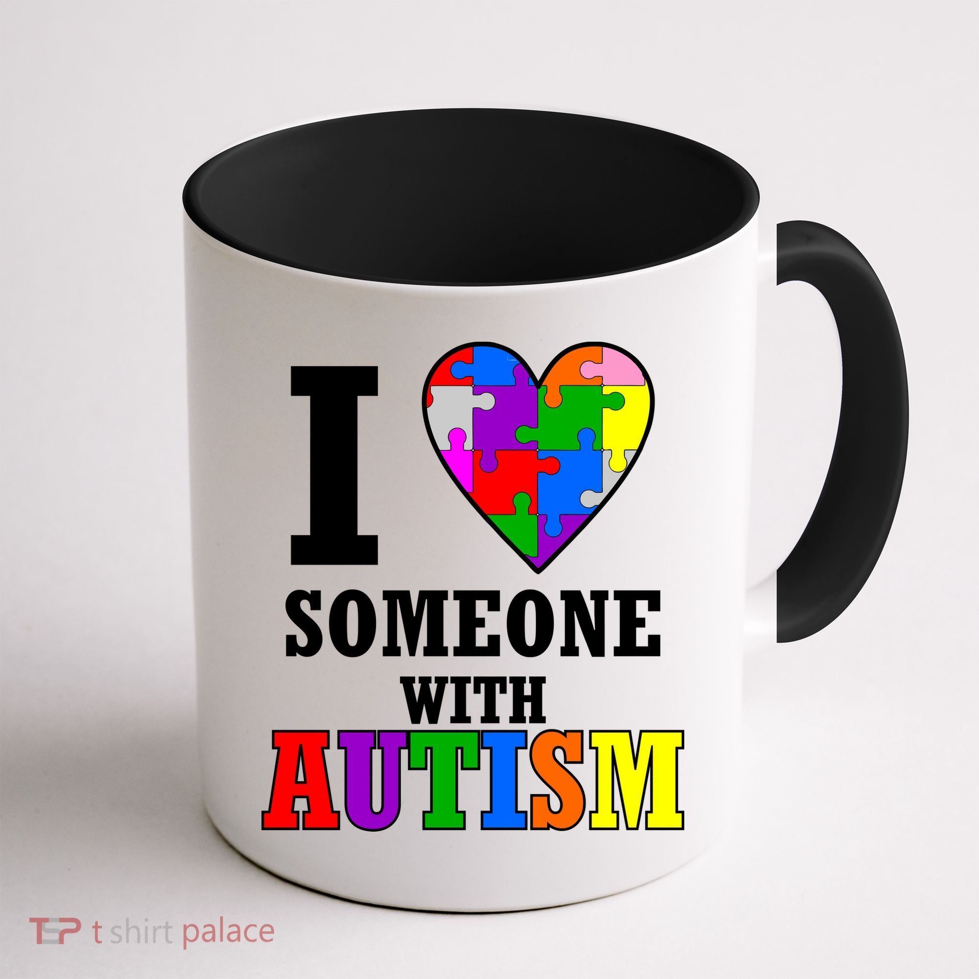 I Love Someone With Autism Puzzle Piece Heart Coffee Mug