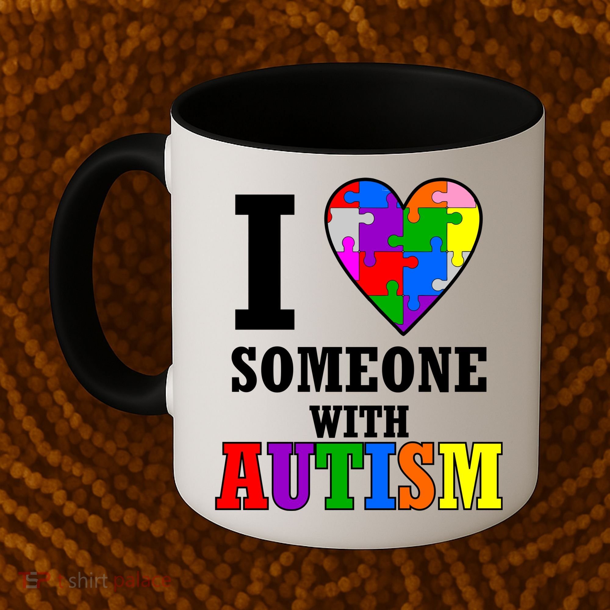 I Love Someone With Autism Puzzle Piece Heart Coffee Mug