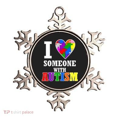 I Love Someone With Autism Puzzle Piece Heart Ornament