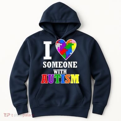 I Love Someone With Autism Puzzle Piece Heart Hoodie