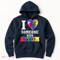 I Love Someone With Autism Puzzle Piece Heart Hoodie thumb 0