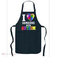 I Love Someone With Autism Puzzle Piece Heart Apron thumb 0