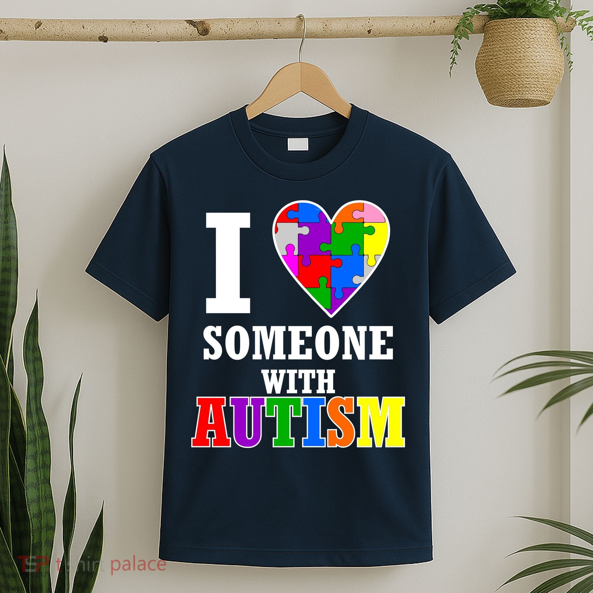 I Love Someone With Autism Puzzle Piece Heart T-Shirt