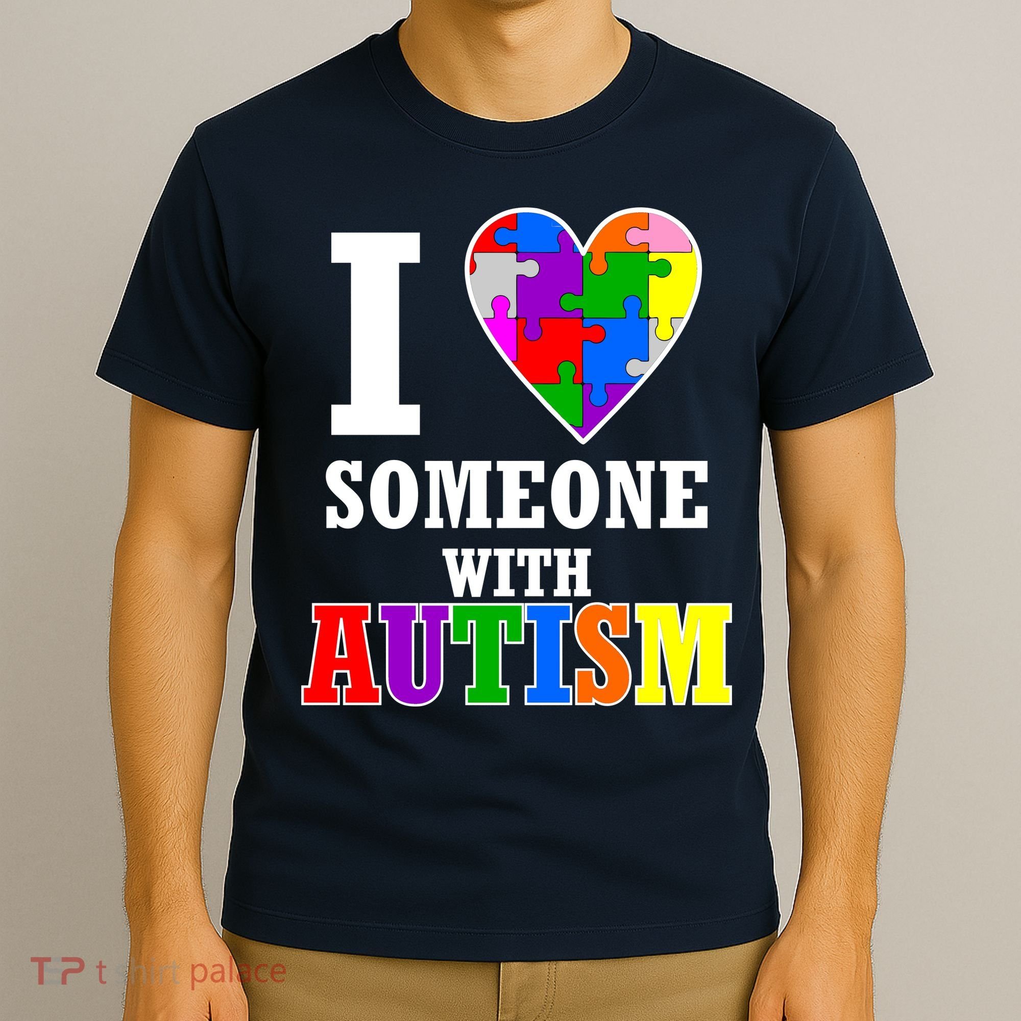 I Love Someone With Autism Puzzle Piece Heart T-Shirt