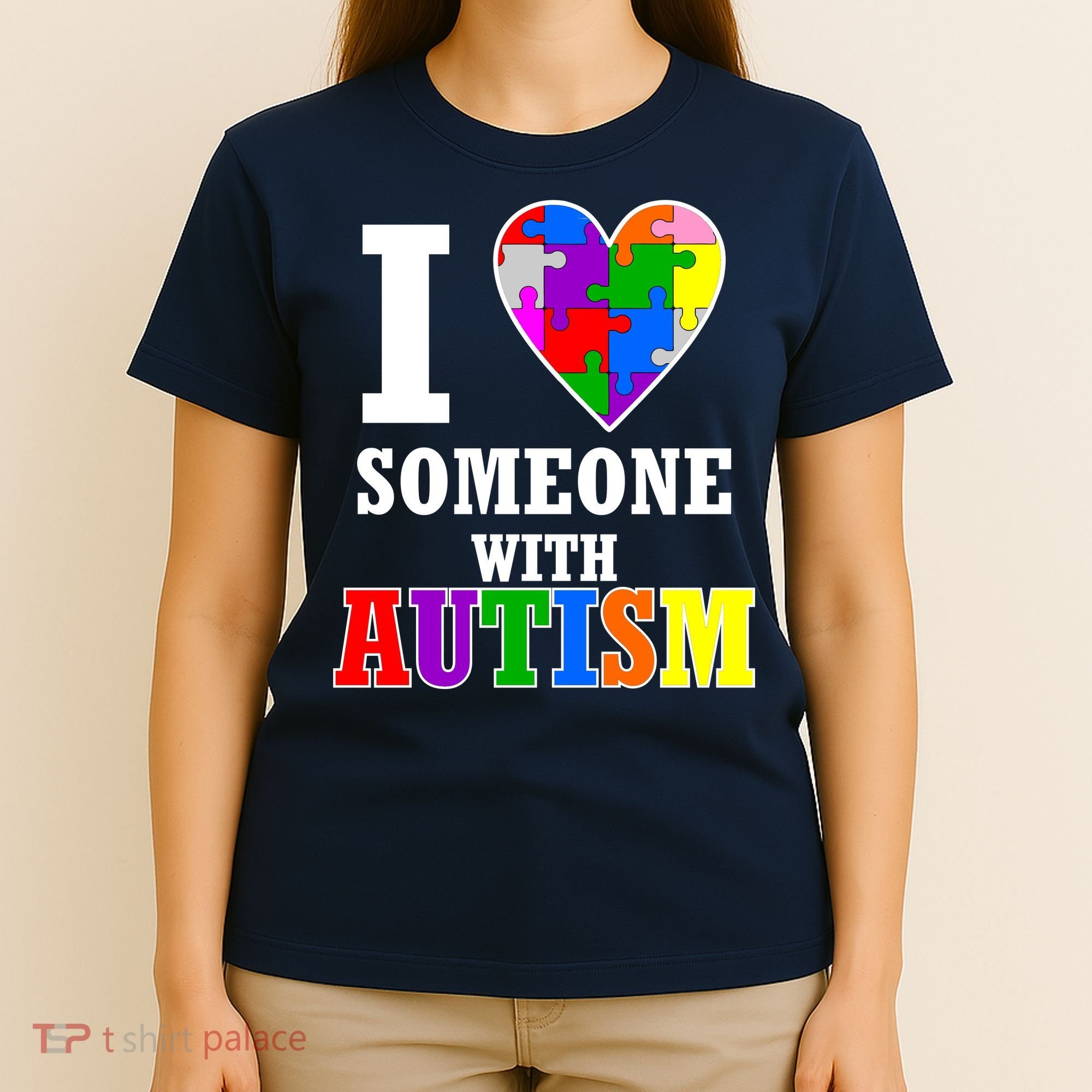 I Love Someone With Autism Puzzle Piece Heart T-Shirt