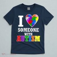 I Love Someone With Autism Puzzle Piece Heart T-Shirt thumb 5