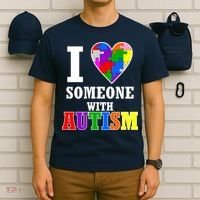 I Love Someone With Autism Puzzle Piece Heart T-Shirt thumb 6