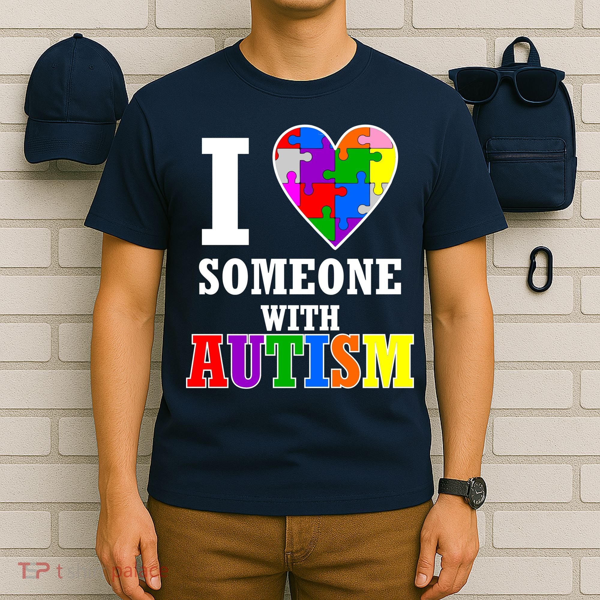 I Love Someone With Autism Puzzle Piece Heart T-Shirt