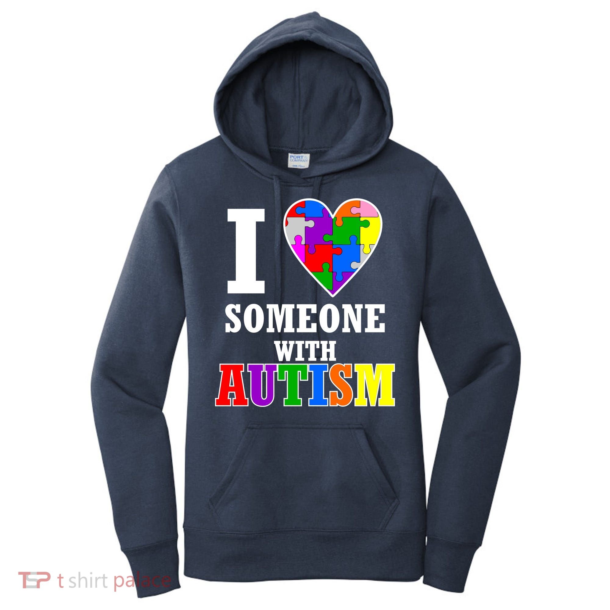 I Love Someone With Autism Puzzle Piece Heart Women's Hoodie