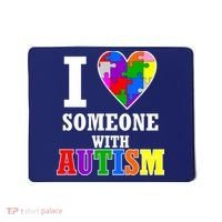 I Love Someone With Autism Puzzle Piece Heart Mousepad thumb 0