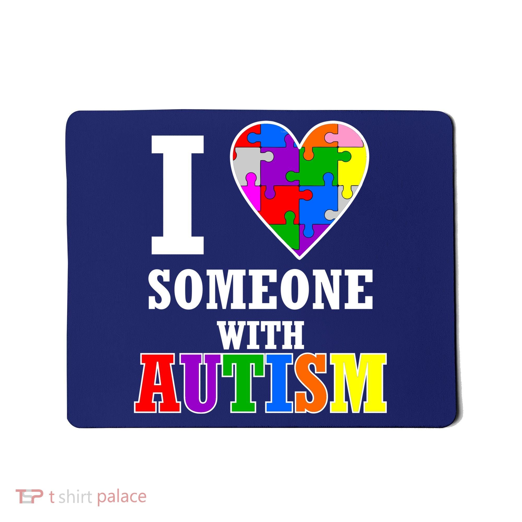 I Love Someone With Autism Puzzle Piece Heart Mousepad