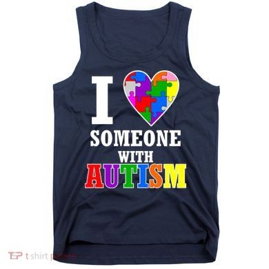 I Love Someone With Autism Puzzle Piece Heart Tank Top