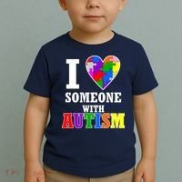 I Love Someone With Autism Puzzle Piece Heart Toddler T-Shirt thumb 2