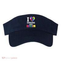 I Love Someone With Autism Puzzle Piece Heart Visor thumb 0