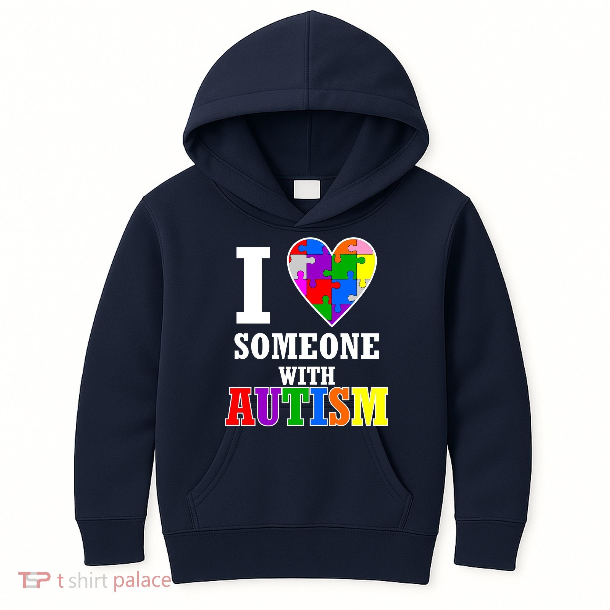 I Love Someone With Autism Puzzle Piece Heart Kids Hoodie