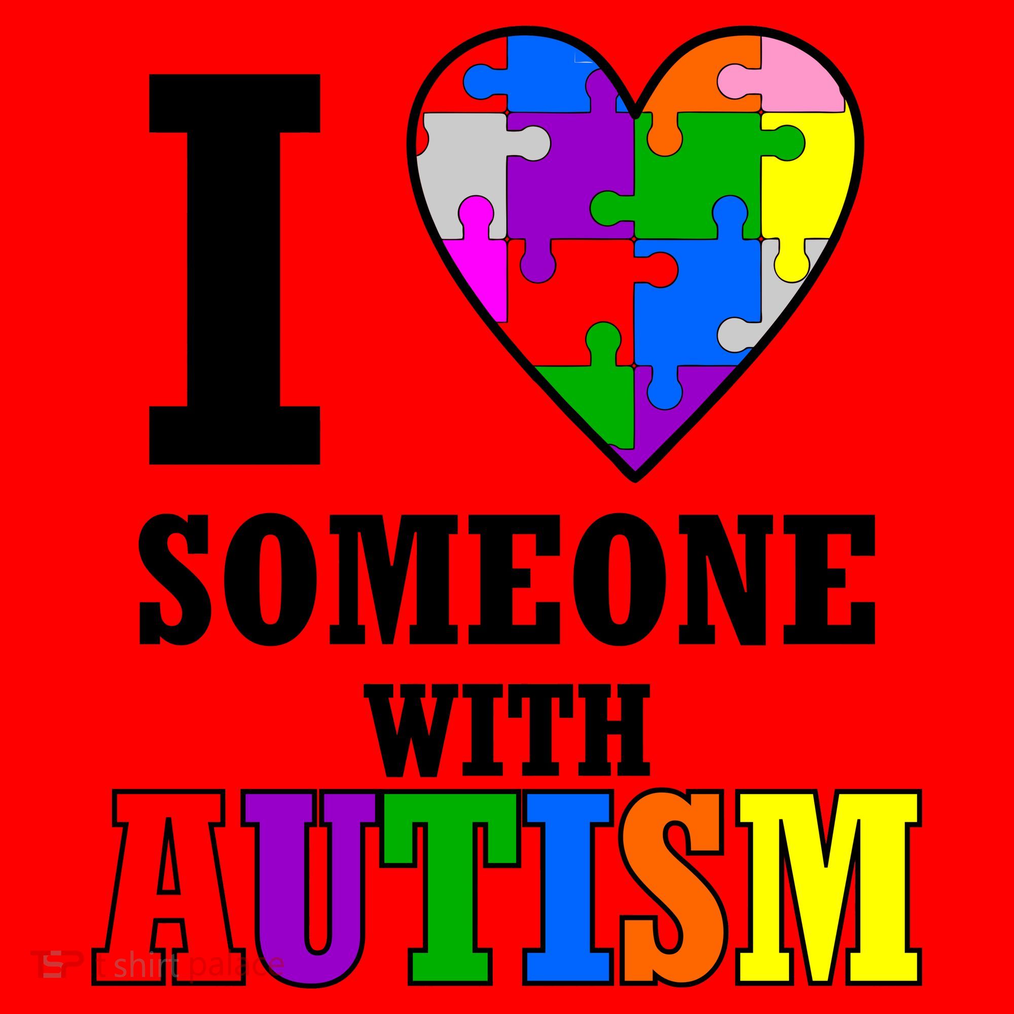 I Love Someone With Autism Puzzle Piece Heart Santa Hat