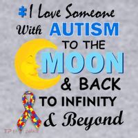 I Love Someone With Autism To The Moon & Back Women's Racerback Cropped Tank thumb 2