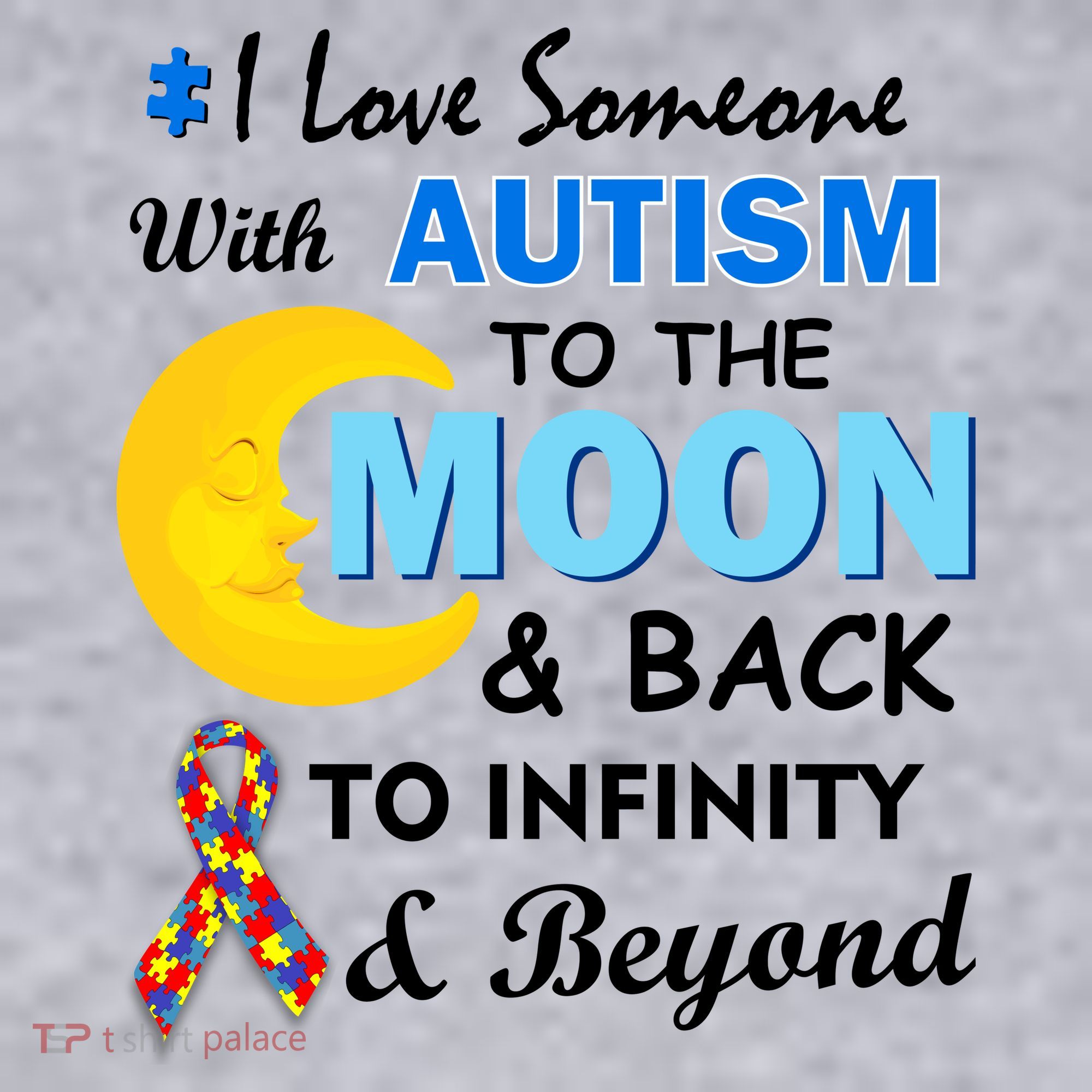 I Love Someone With Autism To The Moon & Back Women's Racerback Cropped Tank