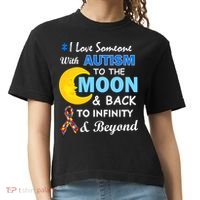I Love Someone With Autism To The Moon & Back Comfort Colors Boxy T-Shirt thumb 0