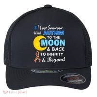 I Love Someone With Autism To The Moon & Back Flexfit Unipanel Trucker Cap thumb 0