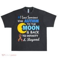 I Love Someone With Autism To The Moon & Back Urban Oversized Heavyweight T-Shirt thumb 0